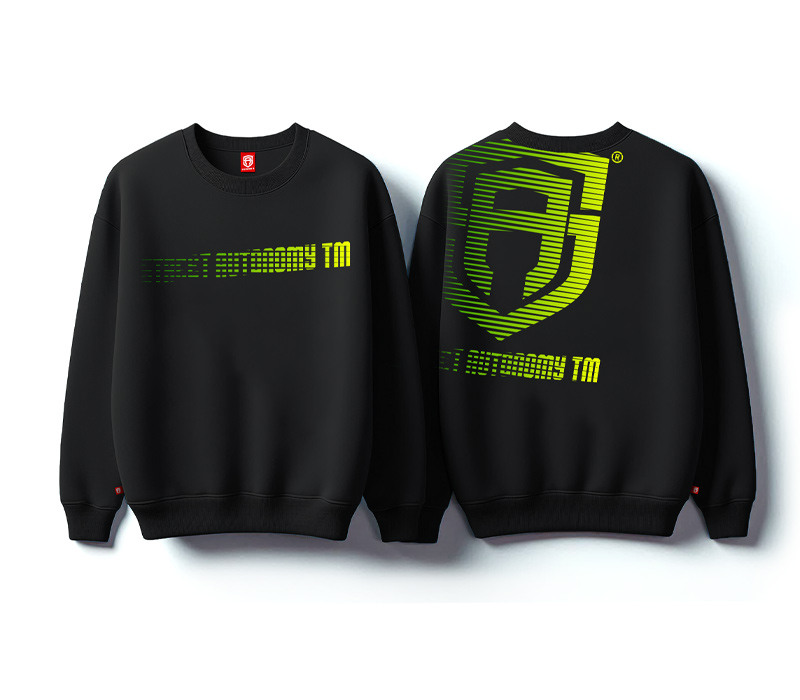 BLUZA BEZ KAPTURA STREET AUTONOMY BACKTEAM BLACK/GREEN 2025