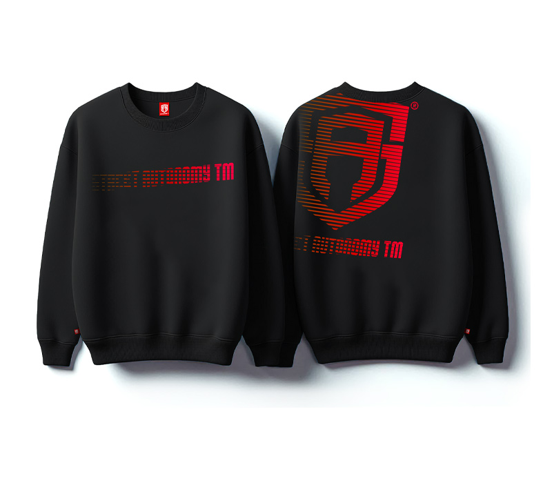 BLUZA BEZ KAPTURA STREET AUTONOMY BACKTEAM BLACK/RED 2025