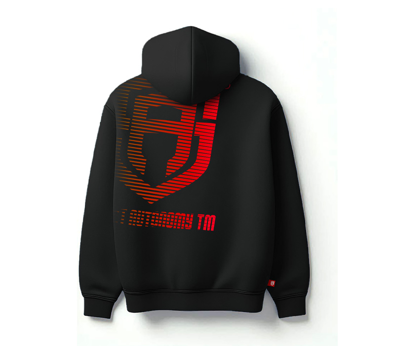 BLUZA Z KAPTUREM STREET AUTONOMY BACKTEAM BLACK/RED 2025