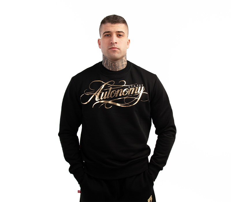 BLUZA BEZ KAPTURA STREET AUTONOMY MILS BLACK/GOLD