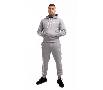 KOMPLET BLUZA Z KAPTUREM + SPODNIE STREET AUTONOMY KETSA MELANGE/WHITE